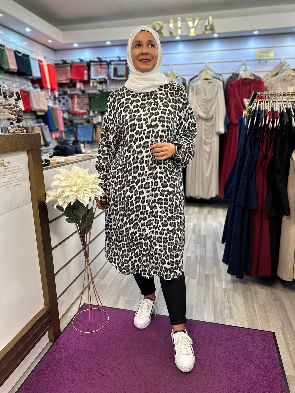 Leopard Musselin Tunika