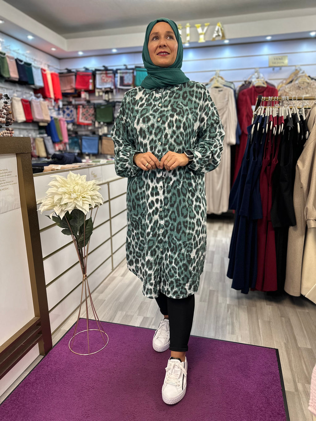 Leopard Musselin Tunika