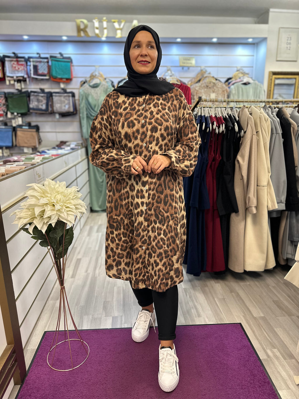 Leopard Musselin Tunika