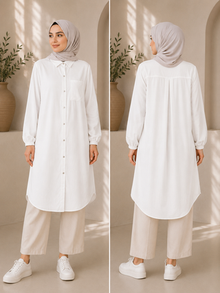 Rüya moda - Tunika Lyocell Stoff lang