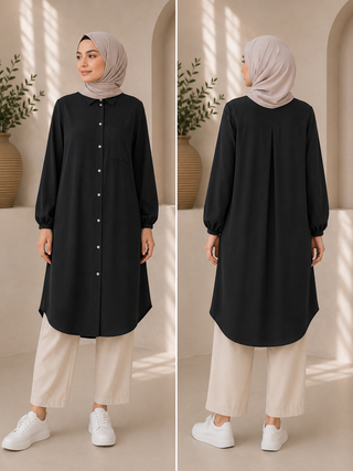 Rüya moda - Tunika Lyocell Stoff lang