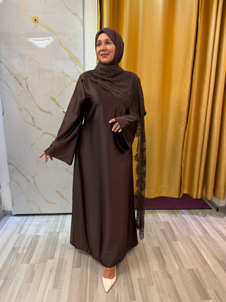 Rüya moda - Satin Kleid mit Spitzendetail