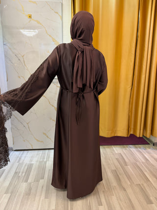 Rüya moda - Satin Kleid mit Spitzendetail