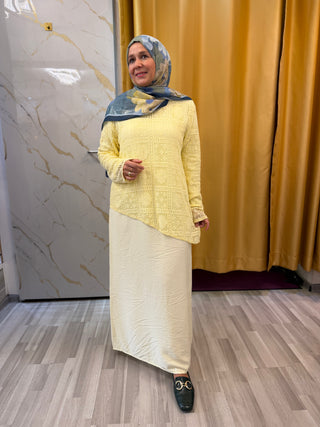 Kleid mit Spitzenoberteil 2-teilig