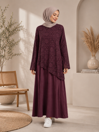 Kleid mit Spitzenoberteil 2-teilig