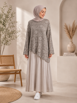 Kleid mit Spitzenoberteil 2-teilig