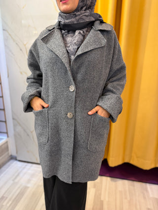 Oversize Mantel mit Taschen