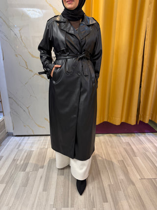 Leder Trenchcoat