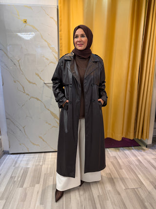 Leder Trenchcoat
