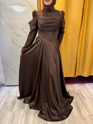 Abendkleid in Korsagenoptik